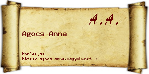 Agocs Anna névjegykártya